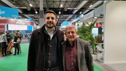 Fabricio Arrossi y Carlos Siburu, durante la participaciñon de Nemo Group en Fitur 2022.