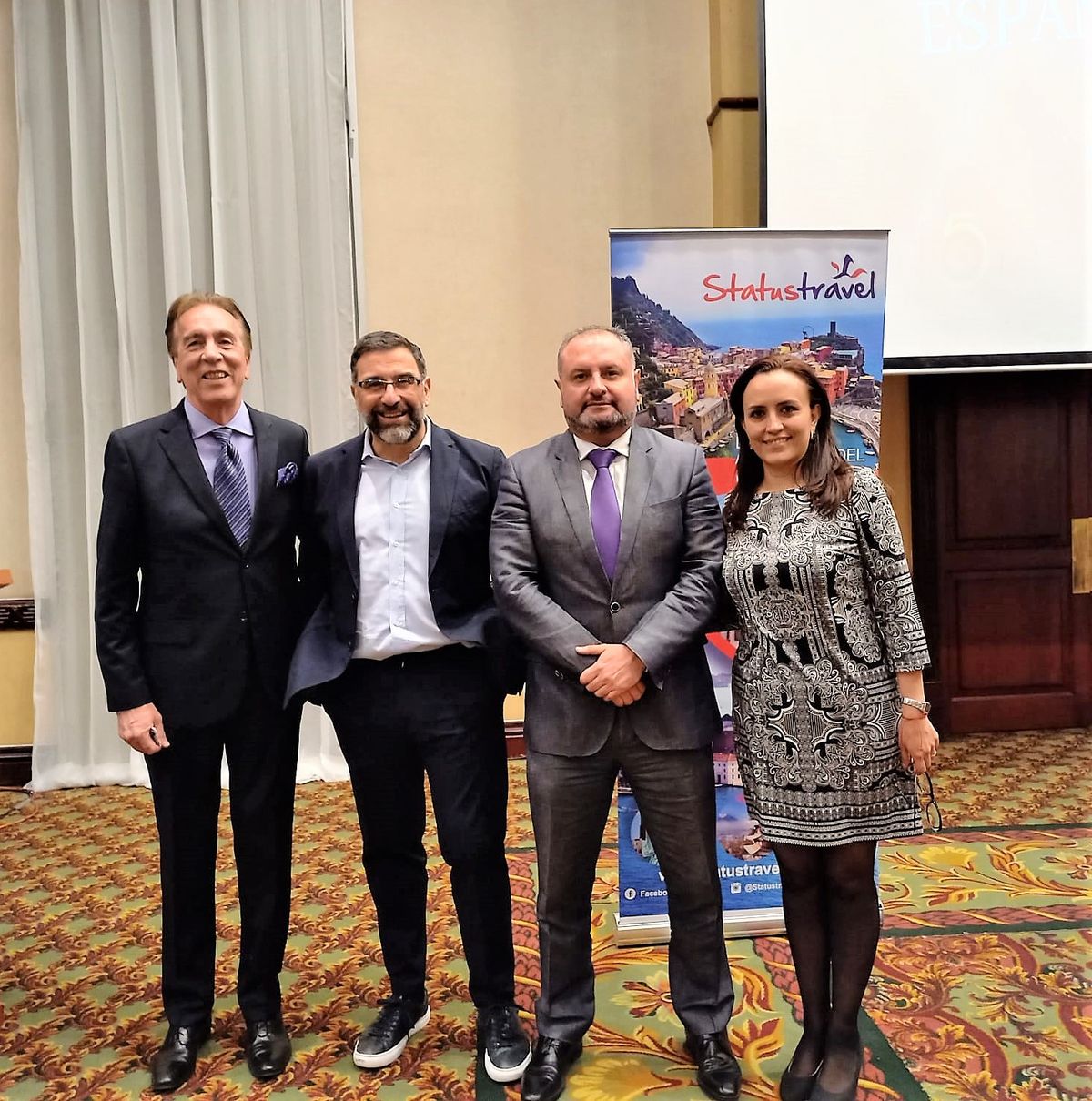 Francisco Arboleda, gerente general de Statustravel; Alejandro de la Osa, CEO de Europamundo; Fidel Murgueytio, gerente general de Maxitravel y; Gabriela Guayasamín, gerenta comercial de Statustravel. - Ladevi Medios y Soluciones Francisco Arboleda, gerente general de Statustravel; Alejandro de la Osa, CEO de Europamundo; Fidel Murgueytio, gerente general de Maxitravel y; Gabriela Guayasamín, gerenta comercial de Statustravel.
