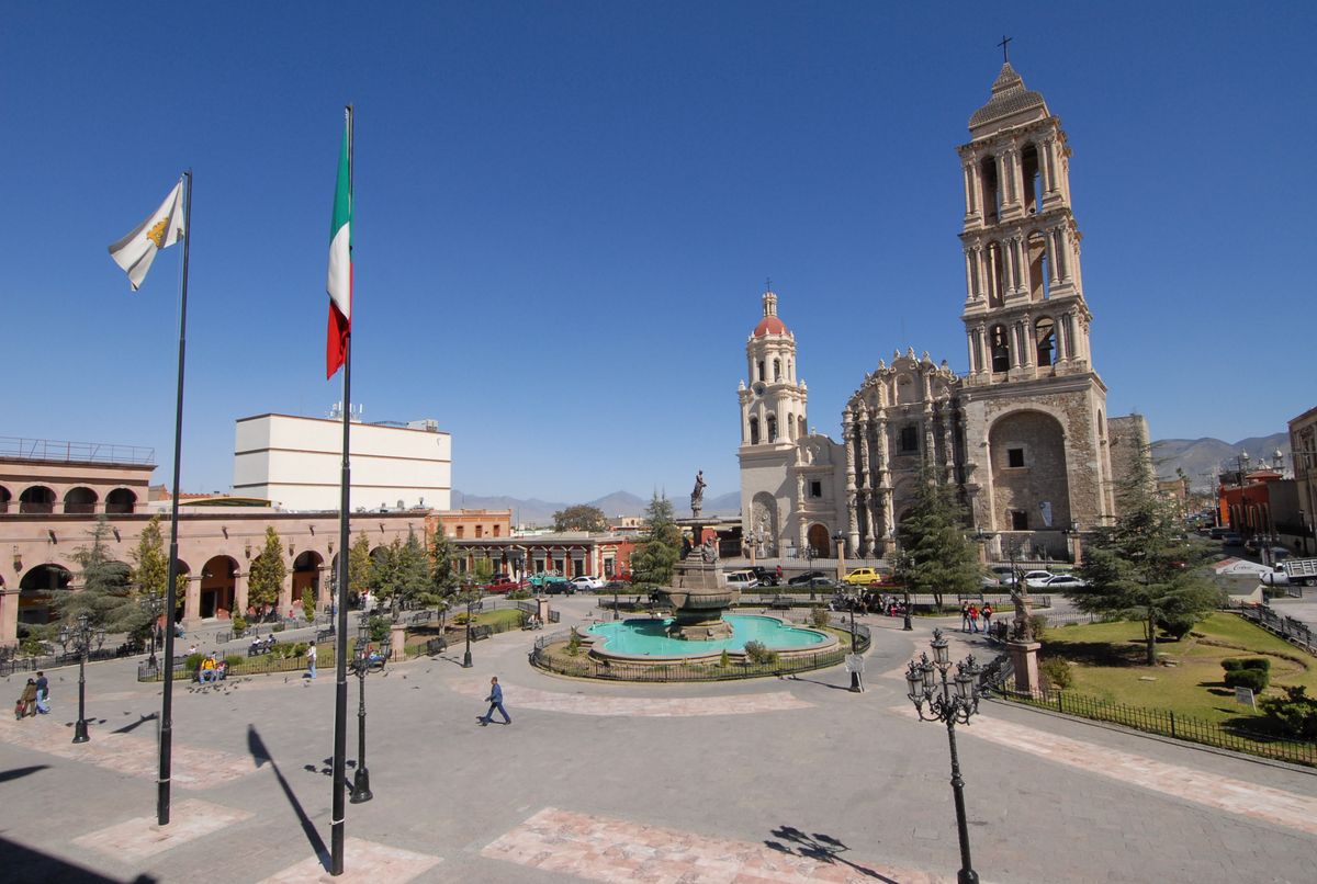 La Plaza de Armas es el corazón de Saltillo.
