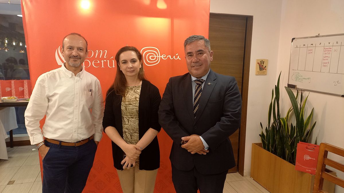 Daniel Figueroa, gerente general de la mayorista Travel Group; Fanny Thivierge, especialista de Turismo de PromPerú en Ecuador; y Gustavo García, Consejero Económico Comercial de Perú en Ecuador.