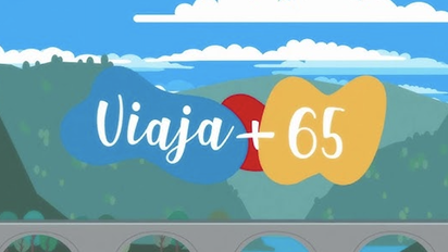 Cartel promocional del programa Viaja +65.