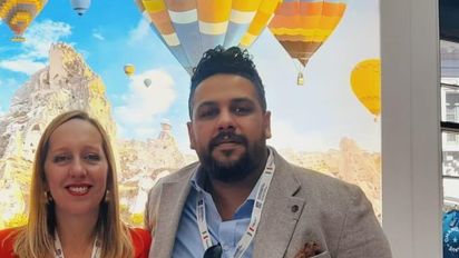 Yanina Núñez, directora general de Soulreps, junto a Ahmed Mostafa, director general de Euroriente Travel.