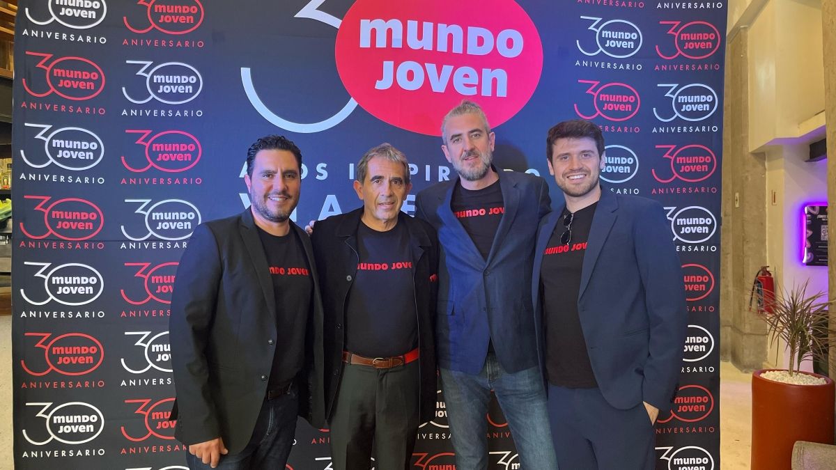 Directivos de Mundo Joven: Iván López, director; Ulises Ortega, fundador; Jordi Llorens, CEO; y Max Ortega, director general adjunto.
