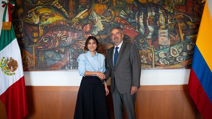 Laura Sarabia, ministra de Relaciones Exteriores de Colombia y Juan Ramón de la Fuente, secretario de Relaciones Exteriores de México.