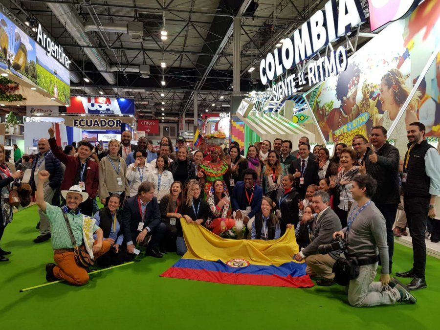 La delegación colombiana durante la Fitur 2020.