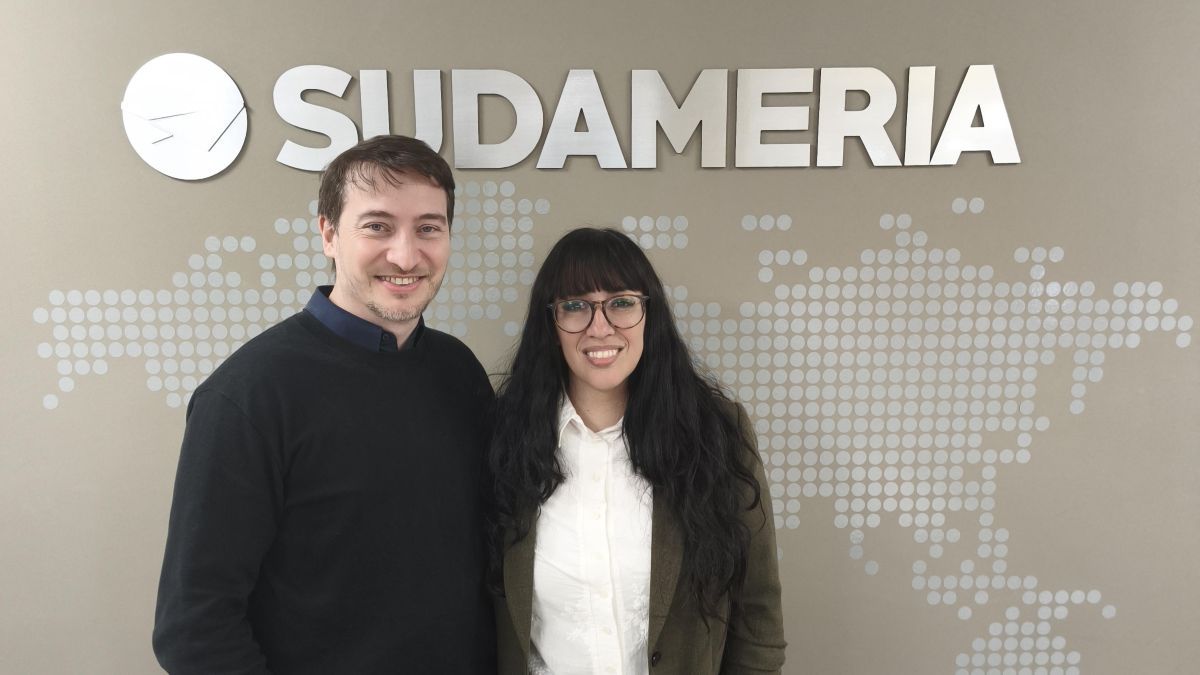Eric Ryhr, gerente general de Sudameria; y Antonella Rodríguez Ares.