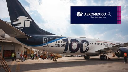 Aeroméxico celebra incorporación de su Boeing número 100