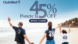 La campaña Ponte la 45 de Club Med contempla reservas entre el 4 y 18 de agosto para viajar a sus resorts de Brasil y el Caribe.