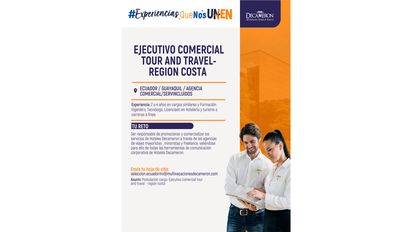 Hoteles Decameron busca Ejecutivo Comercial en Guayaquil