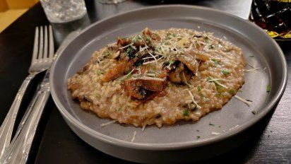 Gastronomía en Buenos Aires: el restaurante Trufa propone unrisotto de hongos, con gírgolas, hongos de pino y portobello.