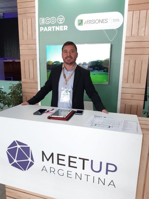 Leopoldo Lucas, presidente del Ente Municipal de Turismo de Iguazú (Iturem) durante la presentación en Meet Up 2023.