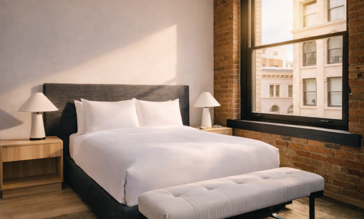 Una de las habitaciones del Eurostars Old Montreal Suites & Apartments 4 estrellas.