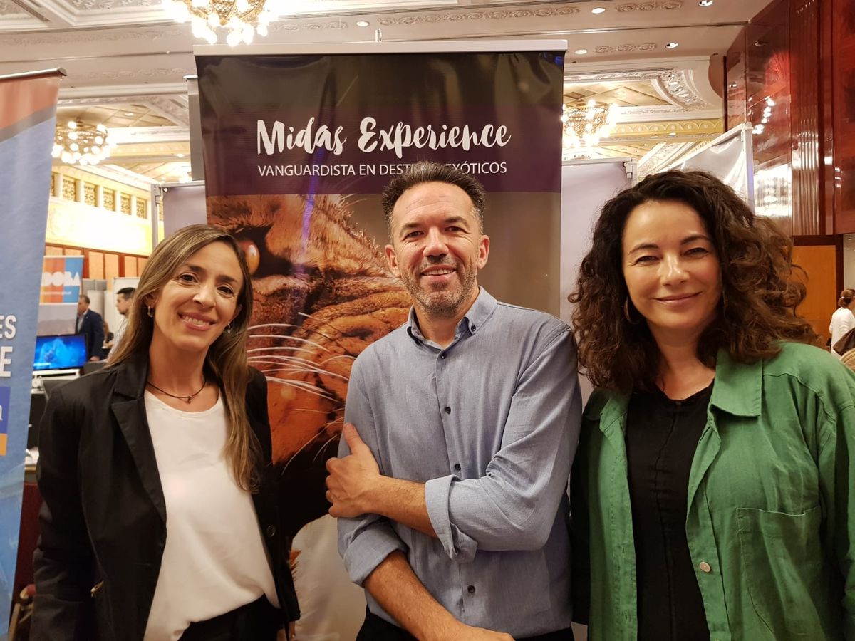 Los ejecutivos de King Midas en ECTU 2022: Gimena Maceira, Iván Topolevsky y Denise Wojcicki.