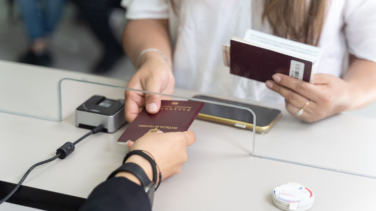 Punto de atención de la Cancillería de Colombia para la expedición de pasaportes.