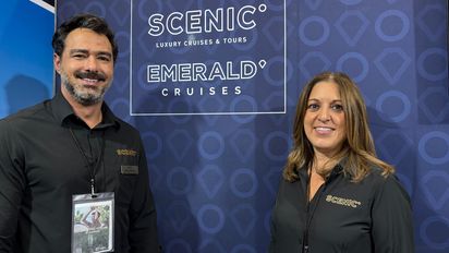 Flavio Policarpo y Esther Pujol, de Scenic Luxury Cruises y Emerald Cruises.