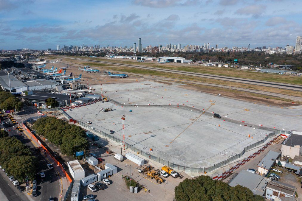 Una imagen en perspectiva de la nueva Plataforma Norte del Aeroparque Jorge Newbery.