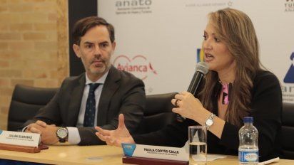 Julián Guerrero, viceministro de Turismo,&nbsp; junto a Paula Cortés