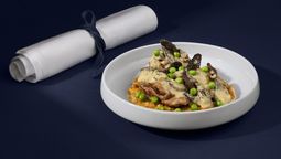 Uno de los ocho platos especialmente creados por el chef Régis Marcon para Air France.