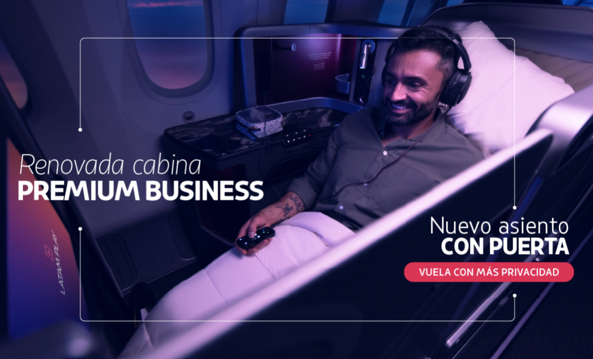 Cabina business de LATAM Airlines. - Ladevi Medios y Soluciones Cabina business de LATAM Airlines.