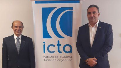 Gustavo Hani, actual presidente de Icta, junt con Aldo Elías, extitular del instituto.&nbsp;