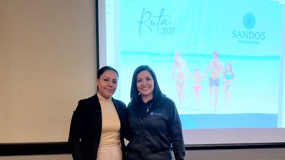 Érika Huapaya del área operativa de LM Viajes fue la ganadora de la capacitación que llevó a cabo Carmenza Mantilla, &nbsp;gerente de ventas para Colombia, Ecuador y Perú de Sandos.