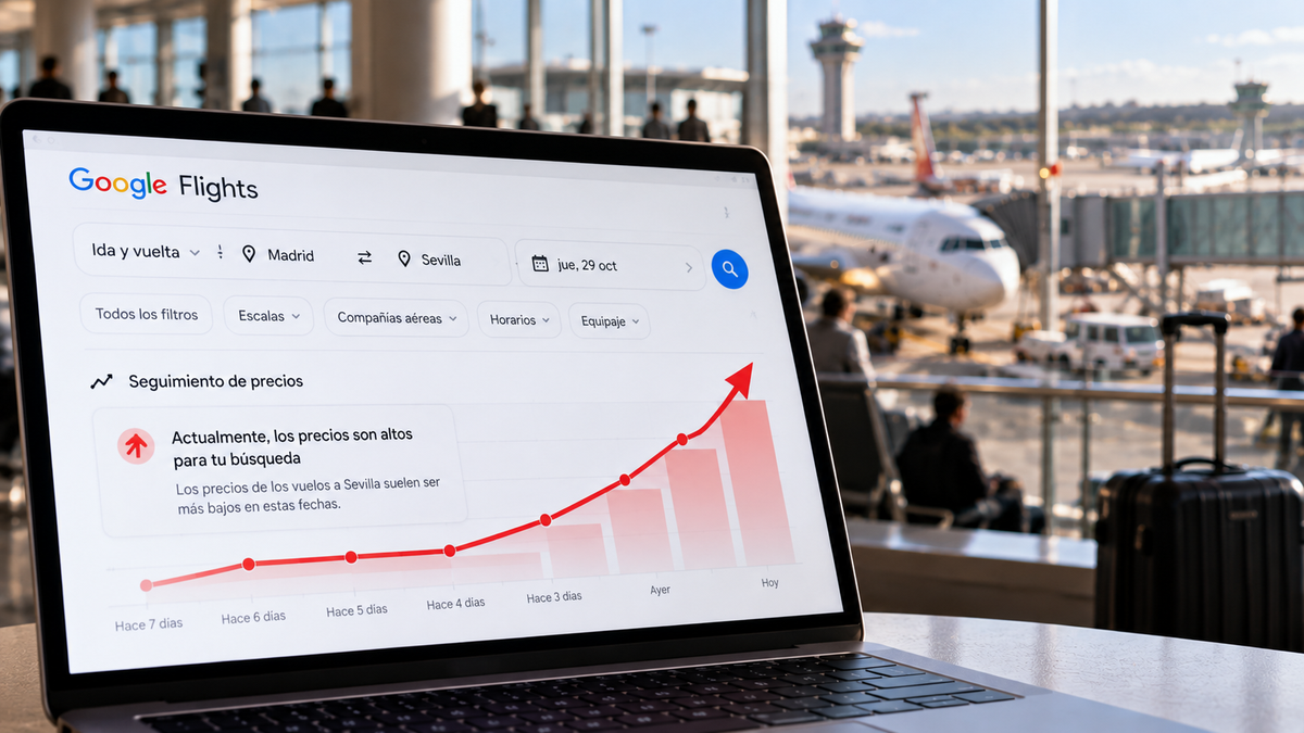 Según datos de Google Flights, algunos vuelos se han encarecido hasta un 400%, ante las dificultades para viajar en tren desde Madrid a destinos como Sevilla y Málaga