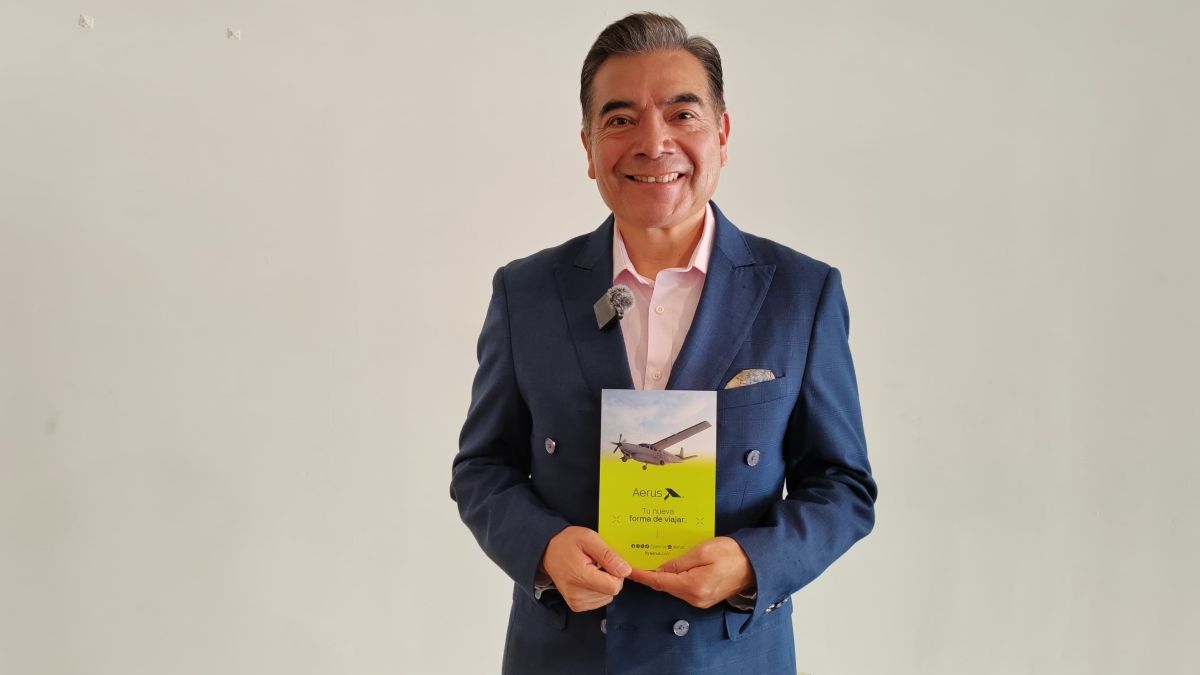 Miguel Legorreta, director comercial de Aerus, anunció la llegada de la aerolínea al AIFA en marzo.