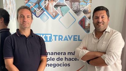 Guillermo Serrano, ejecutivo comercial de TKT.Travel, y Daniel Montero, gerente general de la operadora.