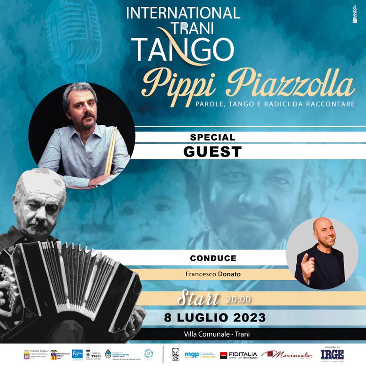 Italia: Il Trani Tango Festival festeggia un decennio e accoglie Bibi Piazzolla, che racconterà la storia della sua famiglia e suonerà la musica del nonno Aster.