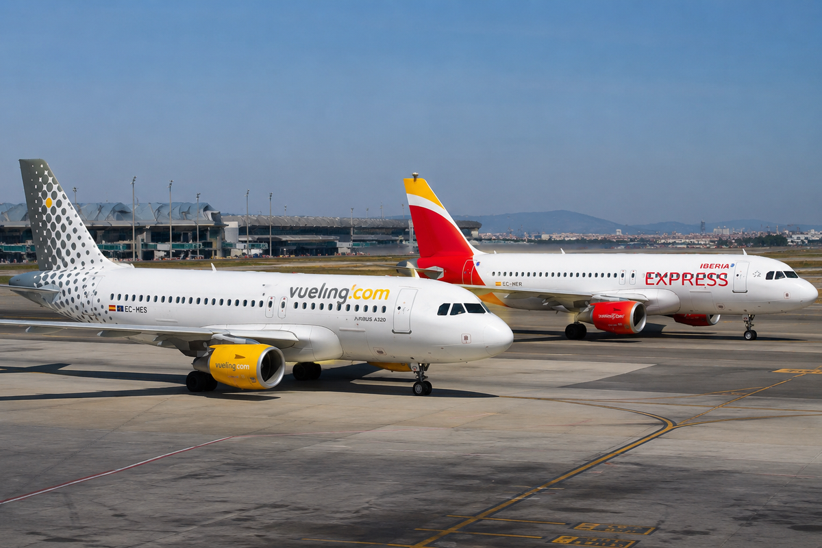 Aviones de Iberia Express y Vueling