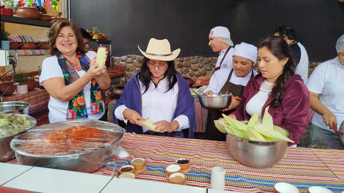 Preparación de la pachamanca en el evento de Perú Inkásico.