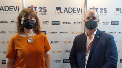 Dante Querciali, presidente de Infuetur; Mónica Urquiza, vicegobernadora de Tierra del Fuego.