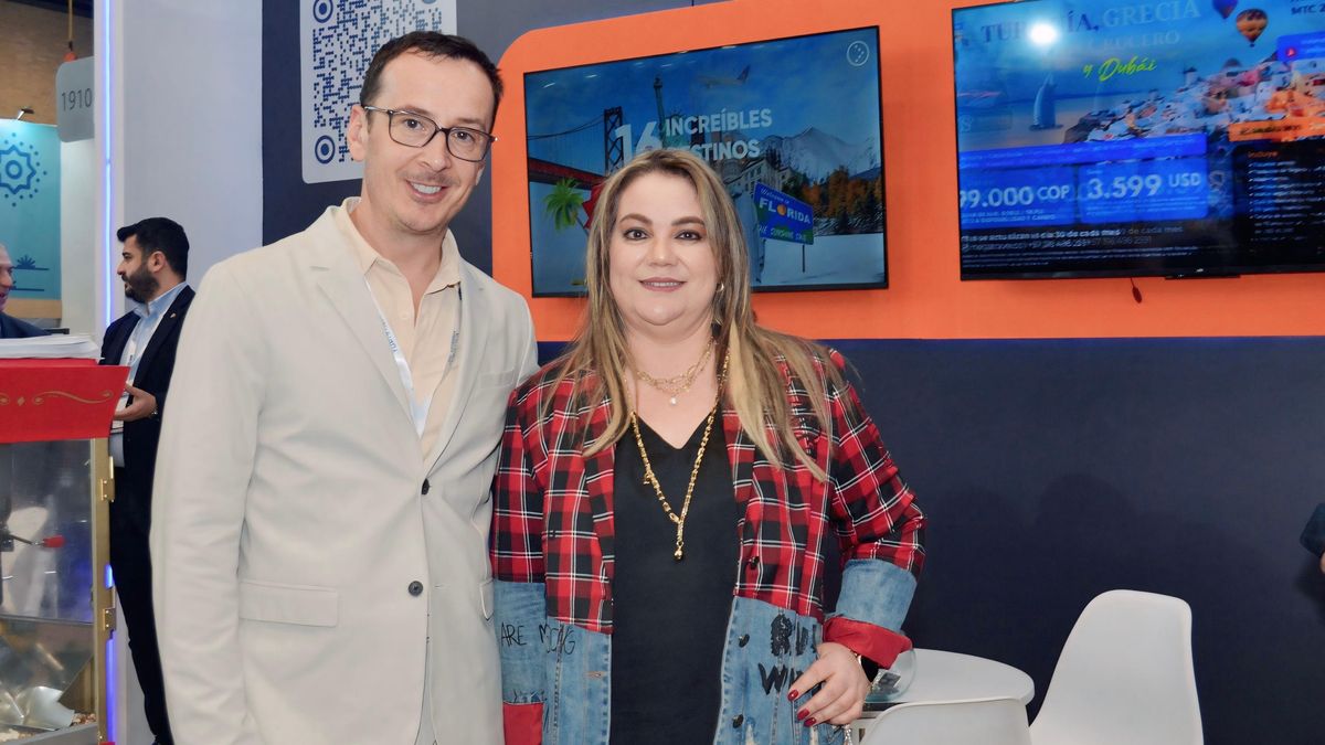 Mehmet Cankaya, CEO Centro y Sudamérica de Mega Travel y Katya Mendizabal, gerente general de Mega Travel Colombia.