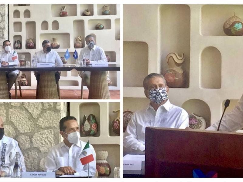 El secretario general de OMT, Zurab Pololikashvili; y Miguel Quintana, presidente y director general de Grupo Xcaret.