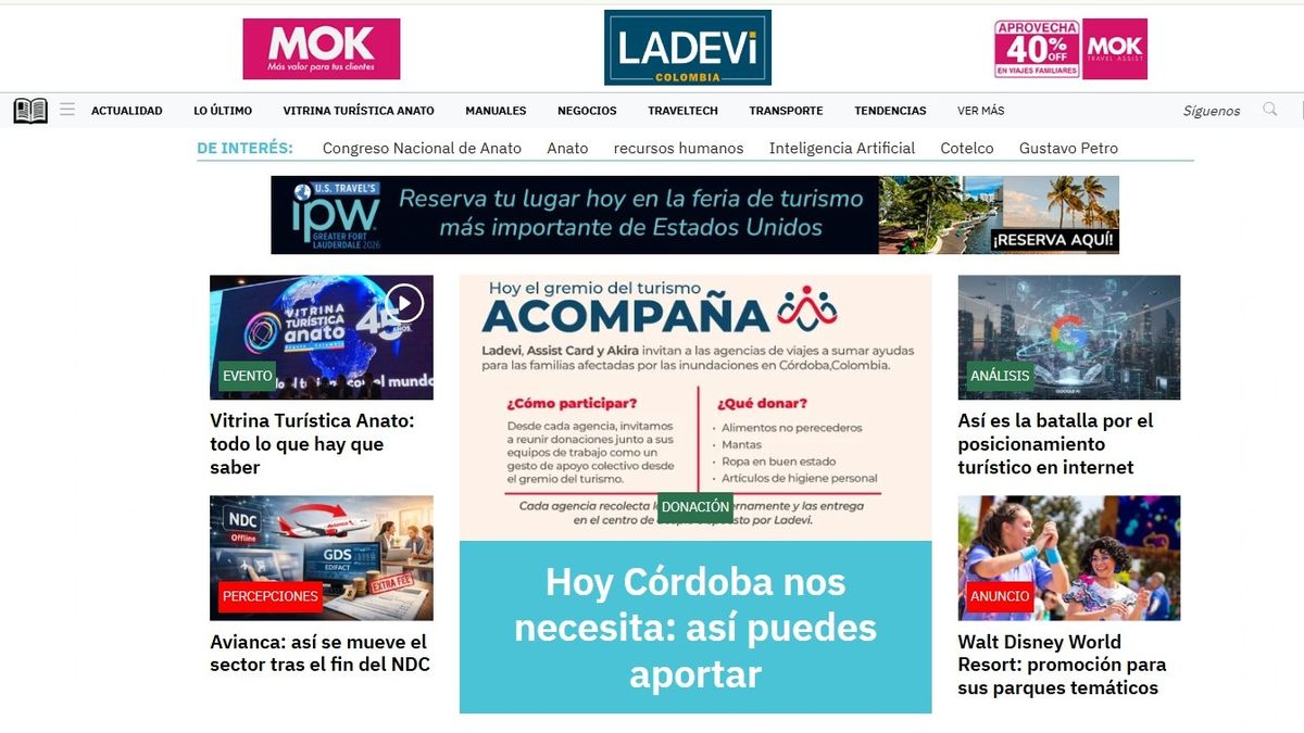 Los portales de Ladevi Medios y Soluciones, entre ellos, Ladevi Colombia, son auditados por Google Analytics.&nbsp;