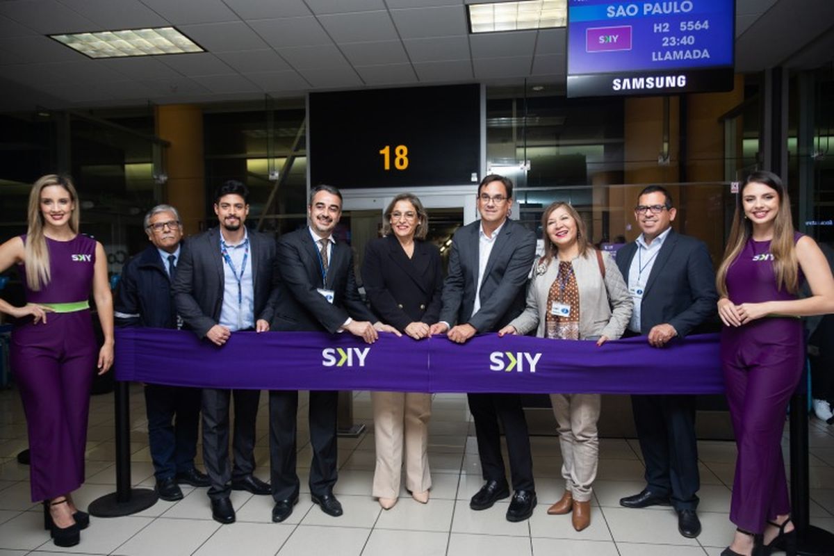 Sky Airline estrenó vuelos entre Lima y Sao Paulo. - Ladevi Medios y Soluciones Sky Airline estrenó vuelos entre Lima y Sao Paulo.