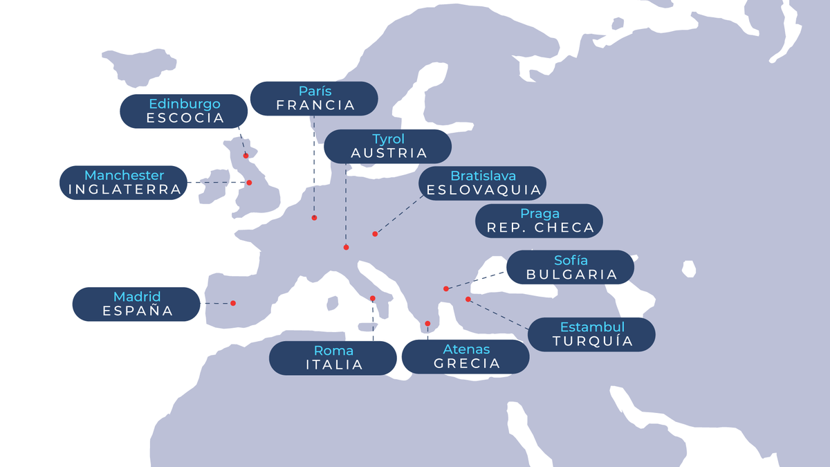 VOY Holidays cuenta con oficinas en varios países de Europa.