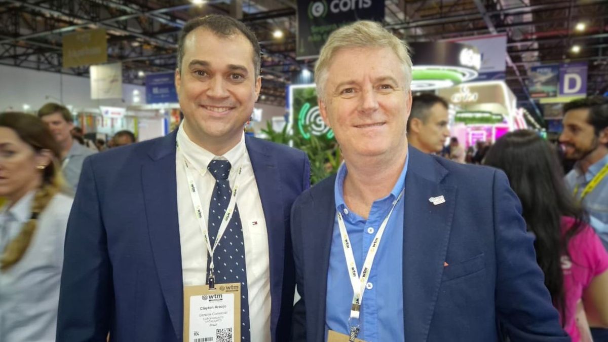 Europamundo en WTM Latin America: Clayton Araujo, gerente comercial en Brasil, y Lucas Ozuna, director para América Latina.