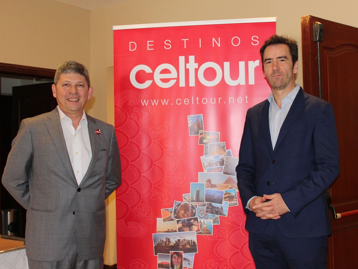 Félix Serdán, director comercial de TraBax Latinoamérica y Alejandro García, gerente general de Viajes Celtour.