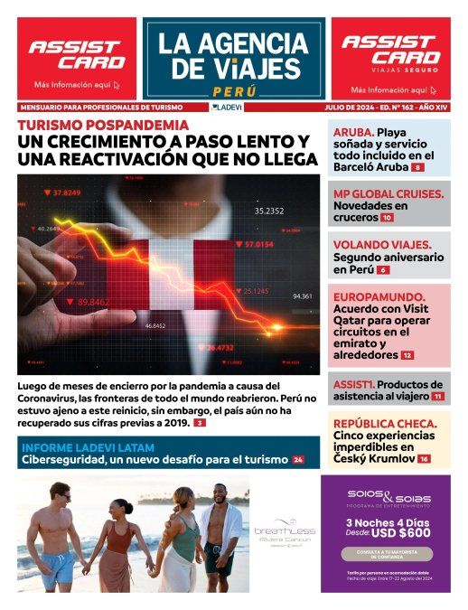 Portada de la Revista La Agencia de Viajes Perú de julio 2024. - Ladevi Medios y Soluciones Portada de la Revista La Agencia de Viajes Perú de julio 2024.