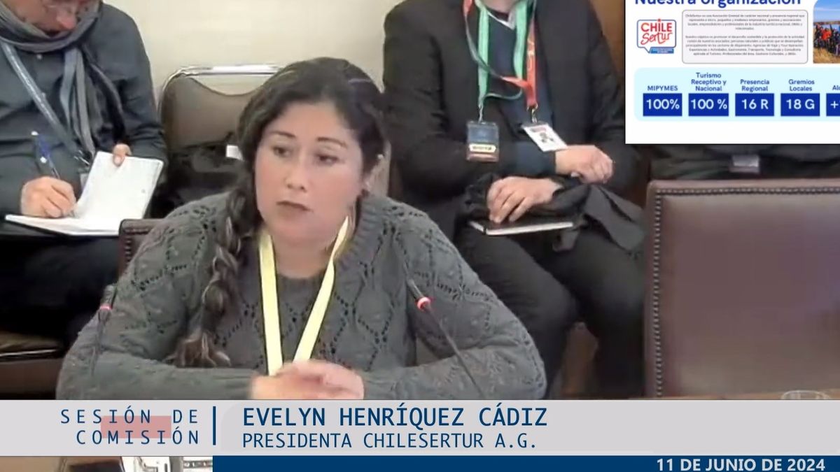Evelyn Henríquez, presidenta de ChileSertur, presentó la propuesta ante la Comisión de Hacienda de la Cámara de Diputados. - Ladevi Medios y Soluciones Evelyn Henríquez, presidenta de ChileSertur, presentó la propuesta ante la Comisión de Hacienda de la Cámara de Diputados.