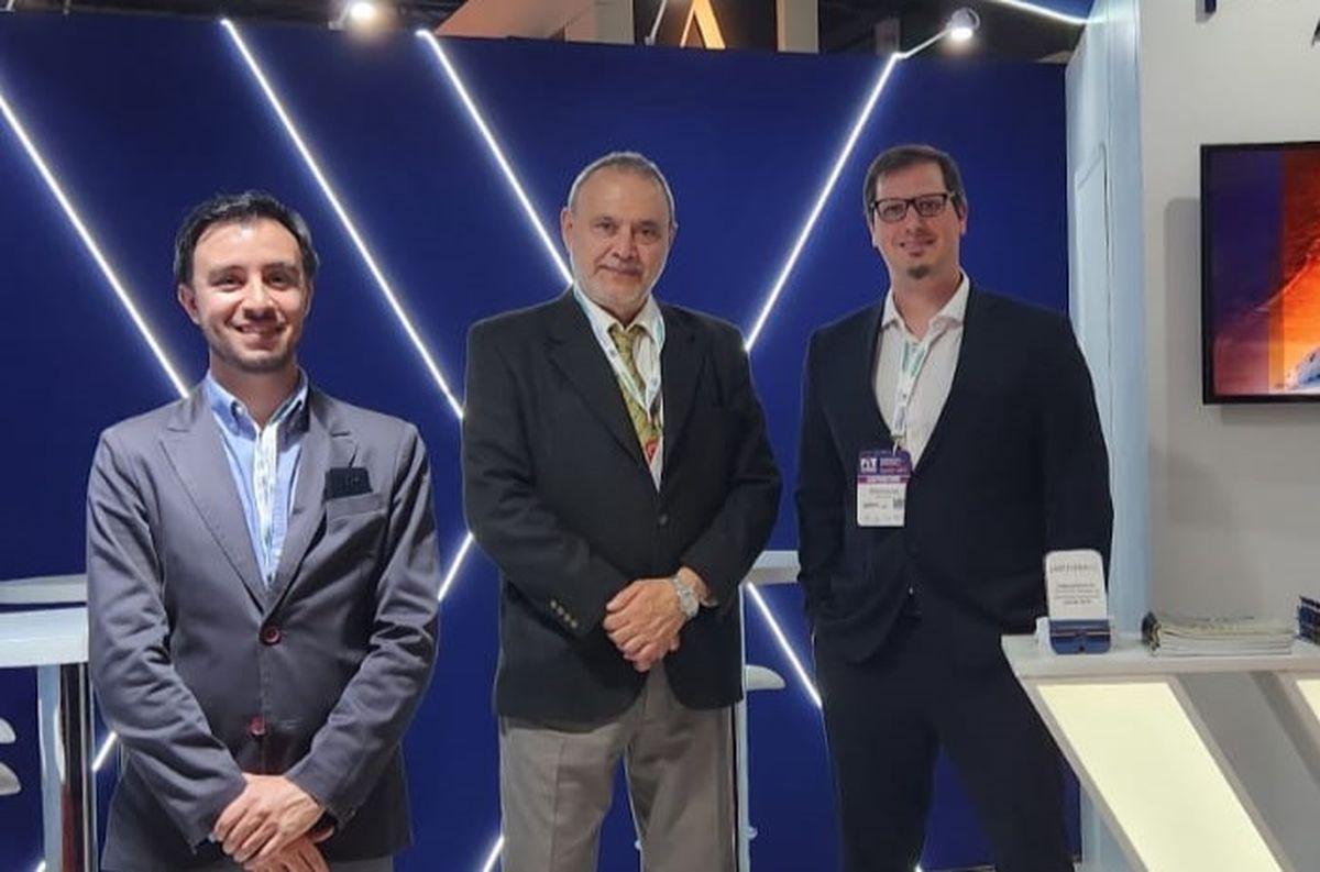 Los ejecutivos de Petrabax en FIT: Nicolás Castaño, Rodolfo Di Pasquale y Matías Abal.&nbsp;