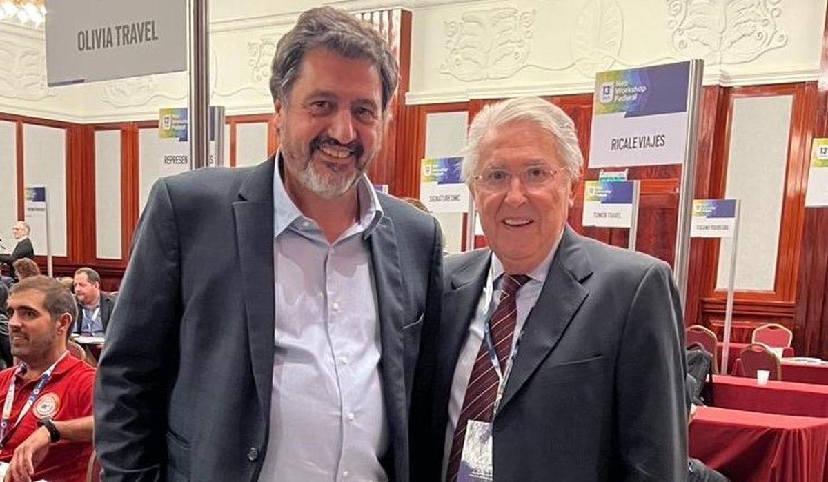 Bernardo Martin, presidente del EMTURyC de Mar del Plata; junto a Nolberto Pezzati, presidente del Mar del Plata Bureau.