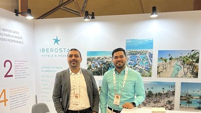 Yoanki Jesús Nieves y Samuel Abreu estuvieron en el DATE, donde la cadena hotelera Iberostar dio a conocer las novedades para 2022.