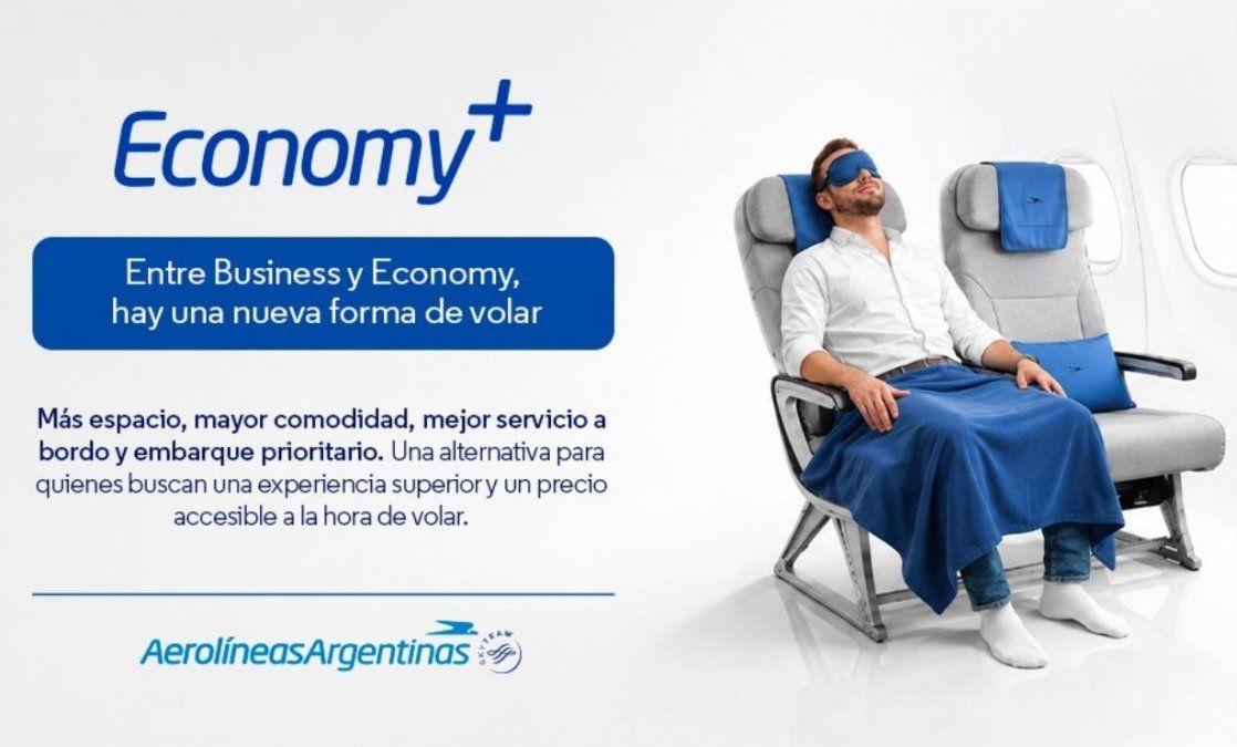 La nueva Economy Plus de Aerolíneas Argentinas estará disponible desde noviembre próximo