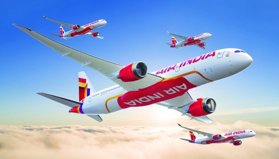 Render de cómo se verá la flota de Air India con la nueva imagen. Render de cómo se verá la flota de Air India con la nueva imagen.