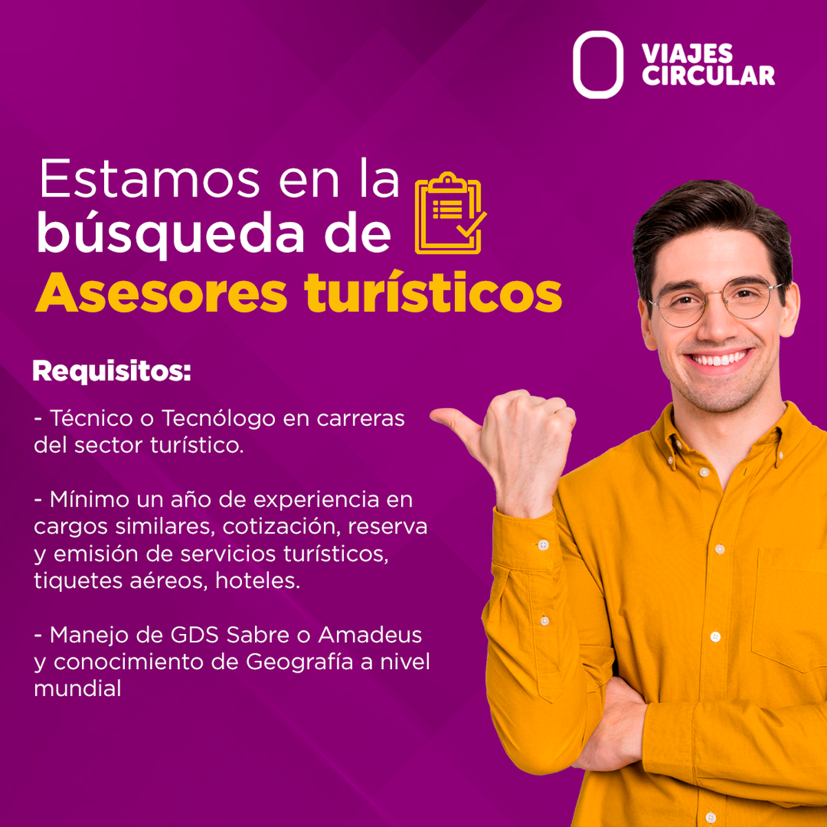 Oferta de empleo de Viajes Circular.