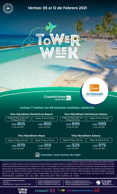 Viva Wyndham es una de las cadenas que forman parte de la promoción de Tower Travel.