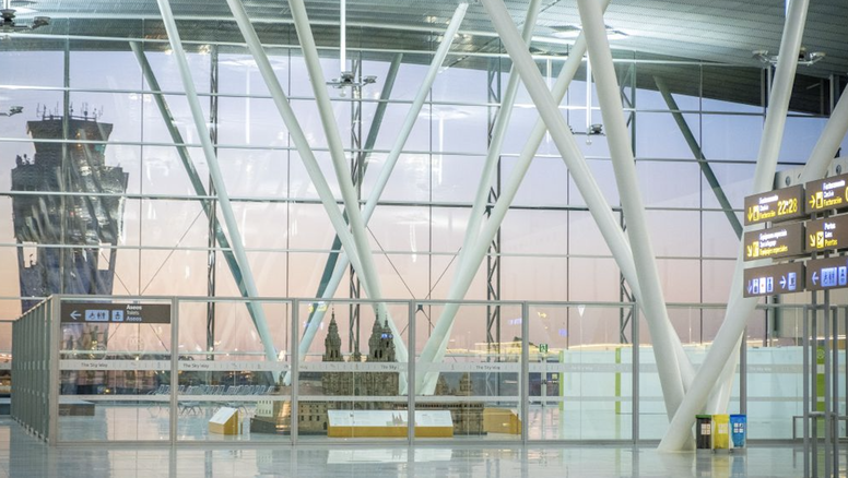 Aeropuerto de Santiago de Compostela (Galicia, España).