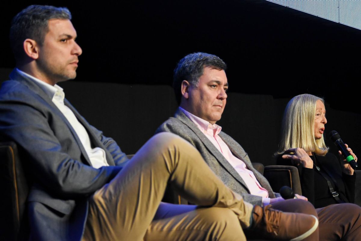 Martín Zanone, Eurotur; Ignacio Bruno, TIP Group Travel; y Maita Barrenechea, Mai10, en el 1º Foro Regional de Turismo del Norte argentino.